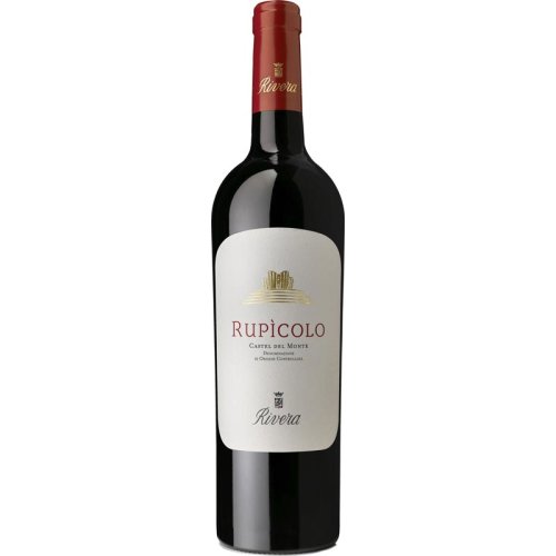 Rupicolo D.O.C. Castel del Monte Rotwein von Rivera aus Apulien in Italien. 0,75 Liter Flasche